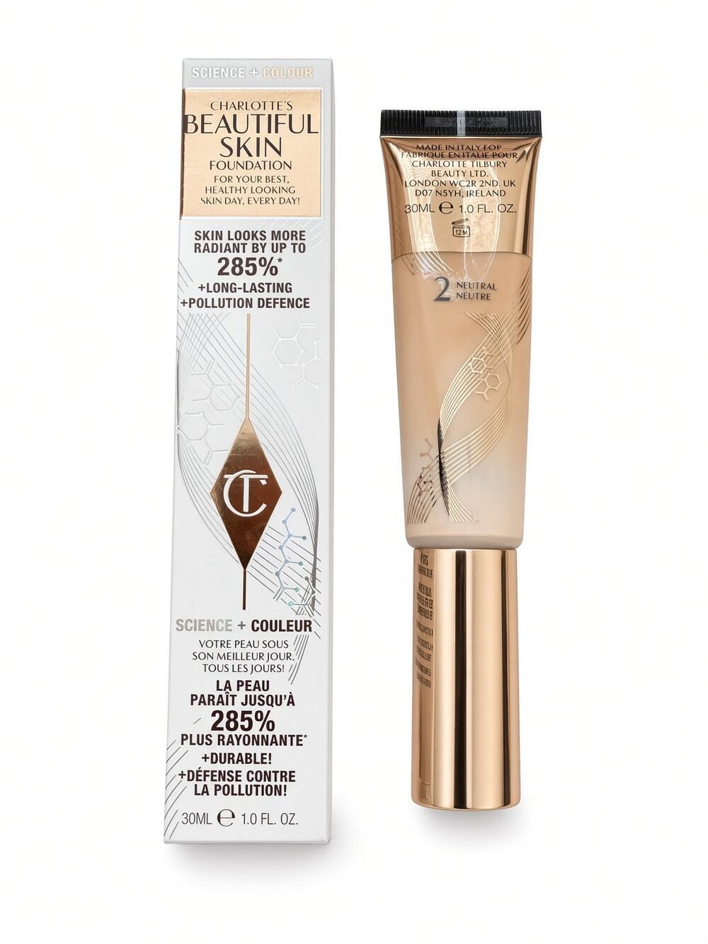 $52 | Charlotte Tilbury Beautiful Skin Foundation — 2 Neutral 1 fl oz